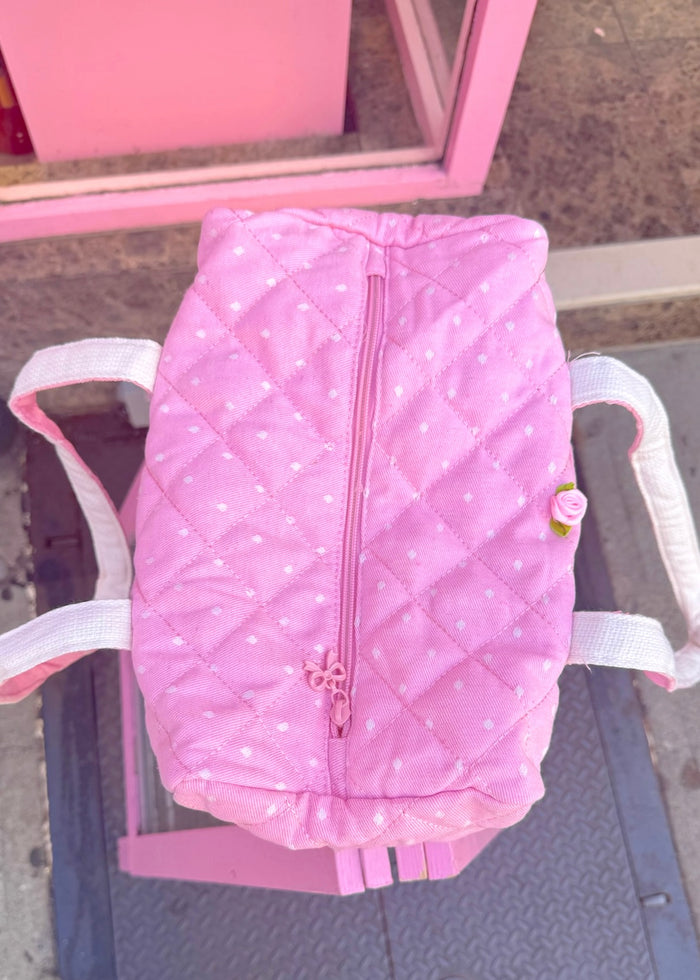 Pink Polka Dot Pilates Bag