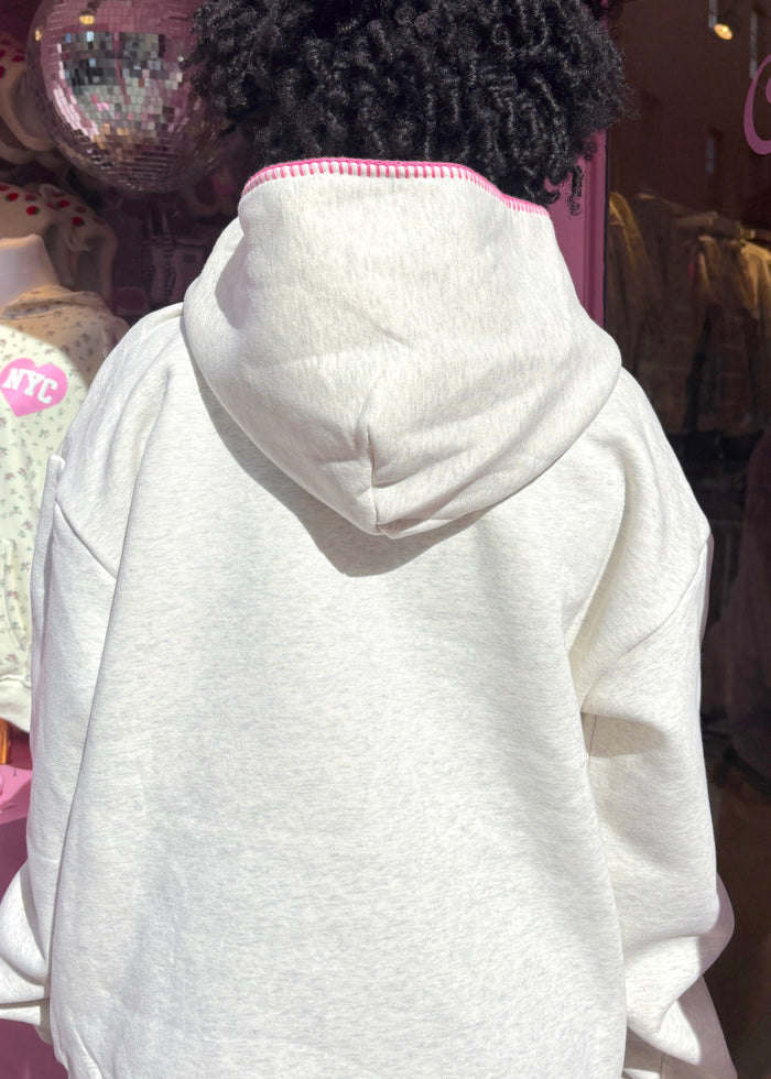 Pink Skies Embroidered NYC Hoodie