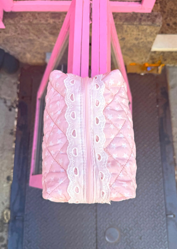 Pink Stars Makeup Bag