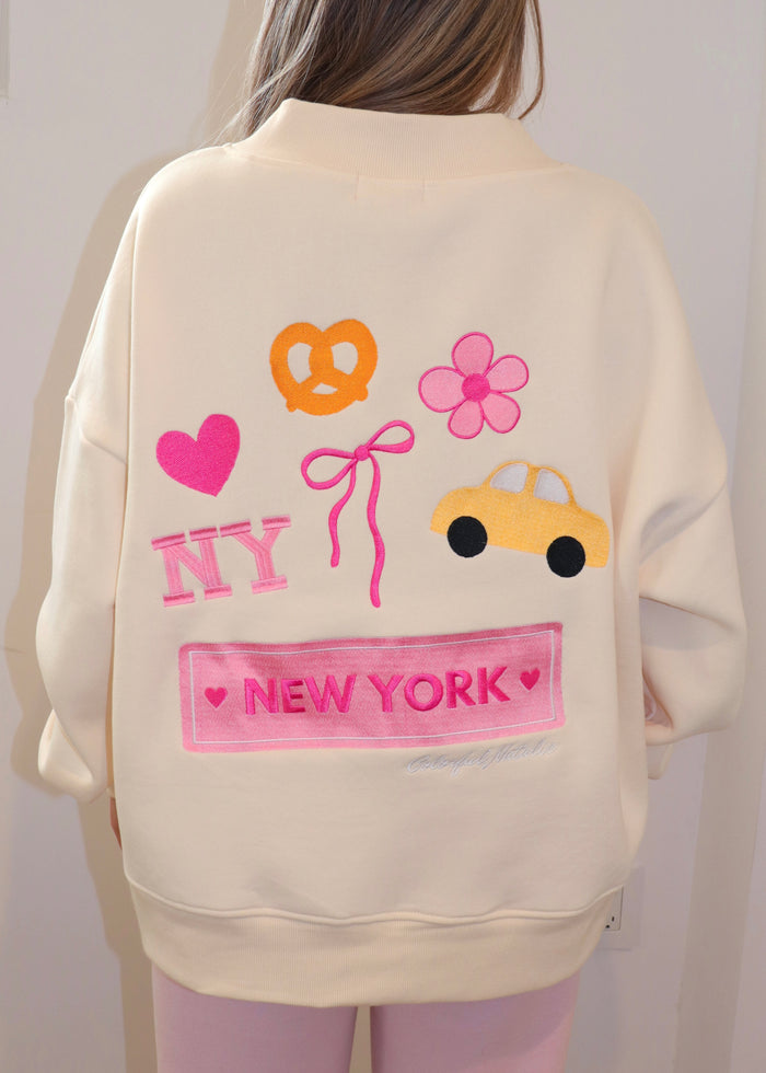 Preorder: NY Themed Cream Heart Mockneck