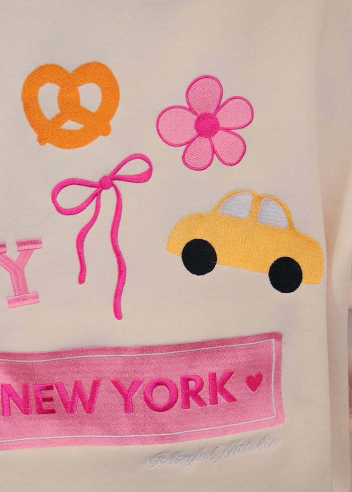 Preorder: NY Themed Cream Heart Mockneck