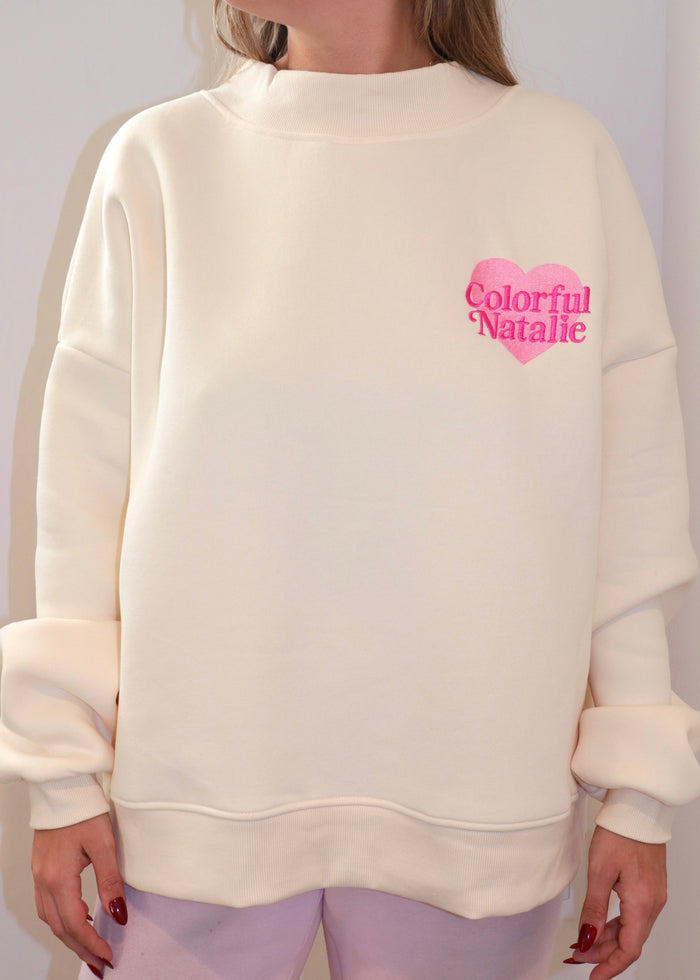 Preorder: NY Themed Cream Heart Mockneck