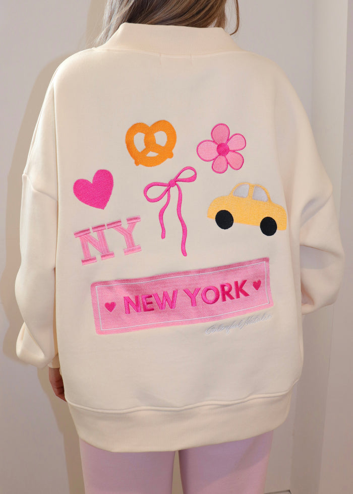 Preorder: NY Themed Cream Heart Mockneck
