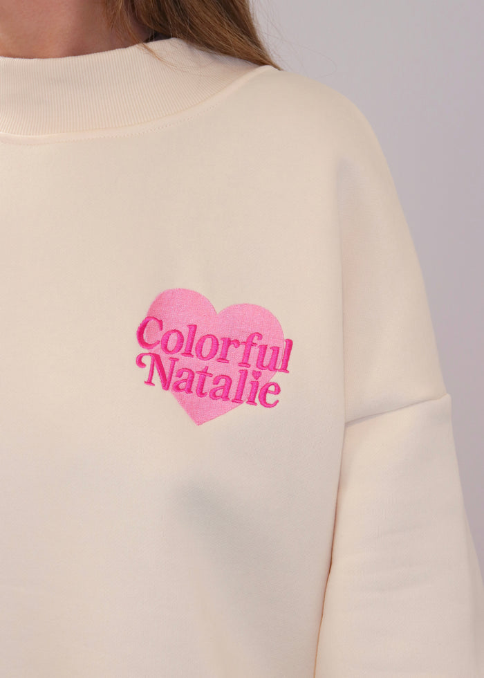 Preorder: NY Themed Cream Heart Mockneck
