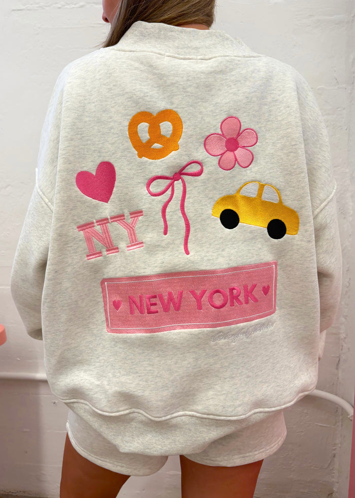 Preorder: NY Themed Grey Heart Mockneck
