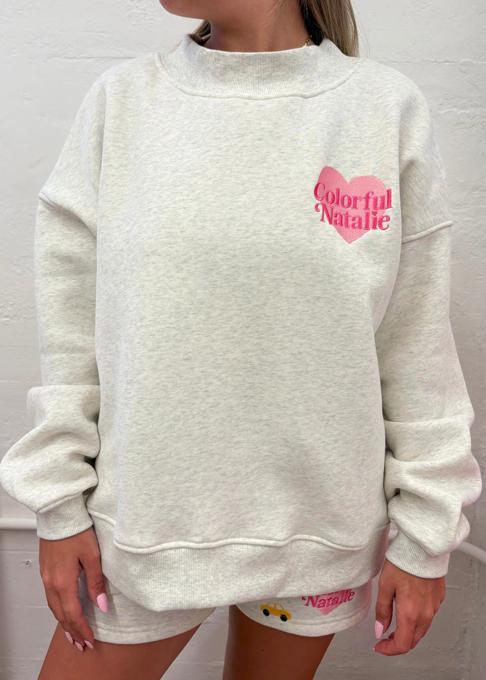 Preorder: NY Themed Grey Heart Mockneck