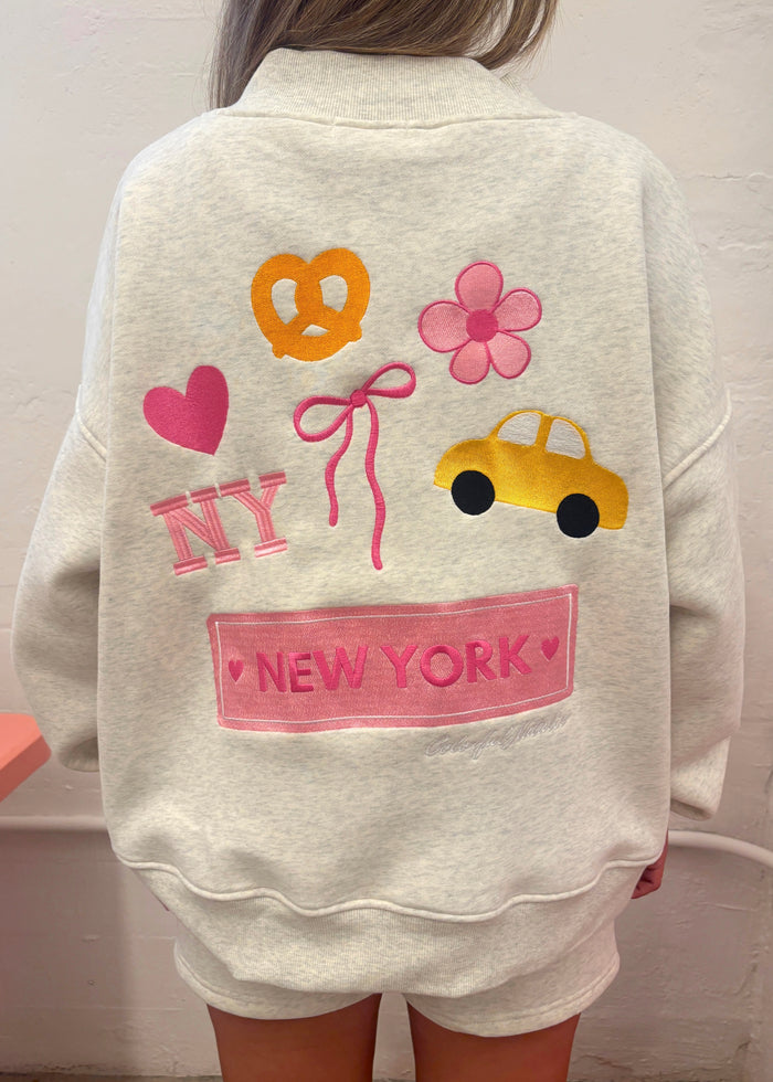 Preorder: NY Themed Grey Heart Mockneck