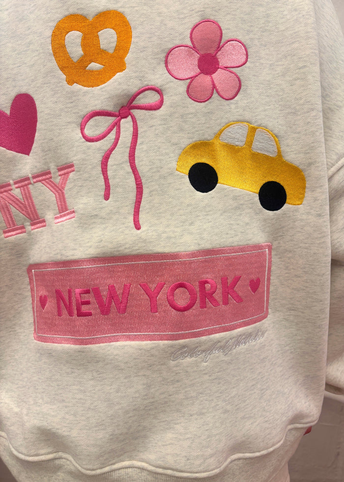 Preorder: NY Themed Grey Heart Mockneck