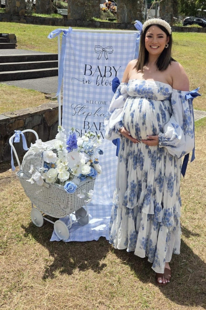 Baby Shower Dress Hire - Mama Rentals Rooh Collective Poppy Flora Maxi Dress
Size XL fits an AUS 14-16