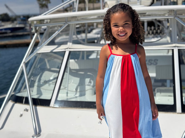 RUBY DRESS  - Red/White/Blue