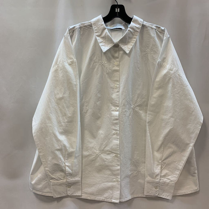 Shirt: Embellished Cotton Long Sleeve