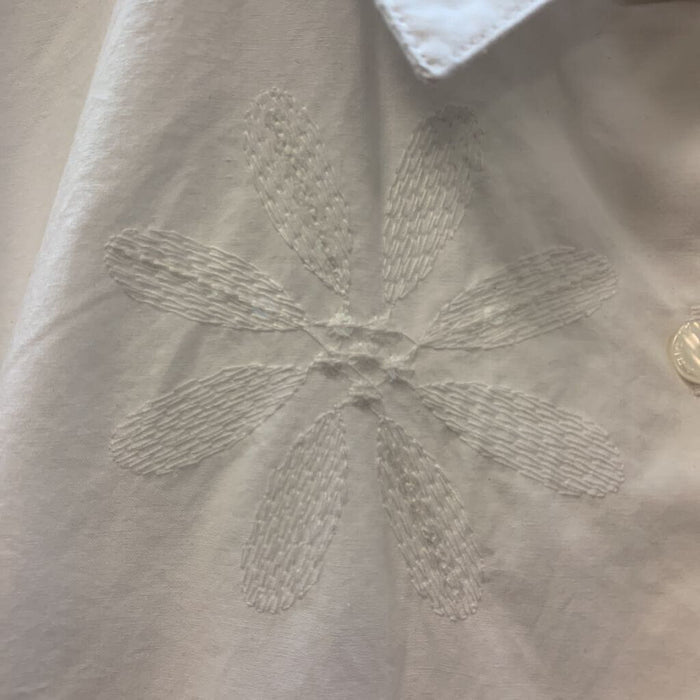 Shirt: Embellished Cotton Long Sleeve