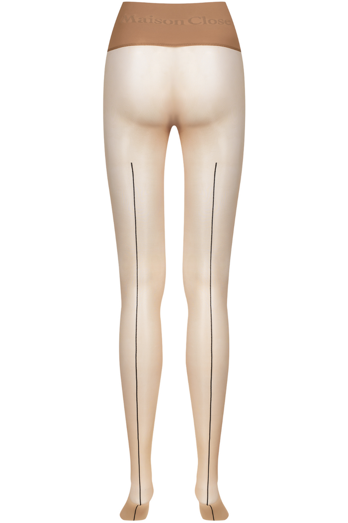 Maison Close Signature Seamless Back Seamed Tights 20 Denier Medium Nude