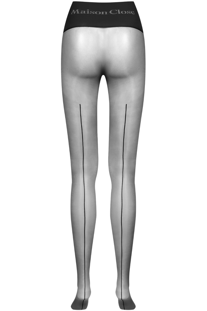 Maison Close Signature Seamless Back Seamed Tights 20 Denier Black