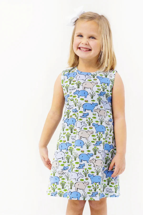 Sleeveless Polly Play Dress - Bal Harbour Hippo (Beale Street Blue)