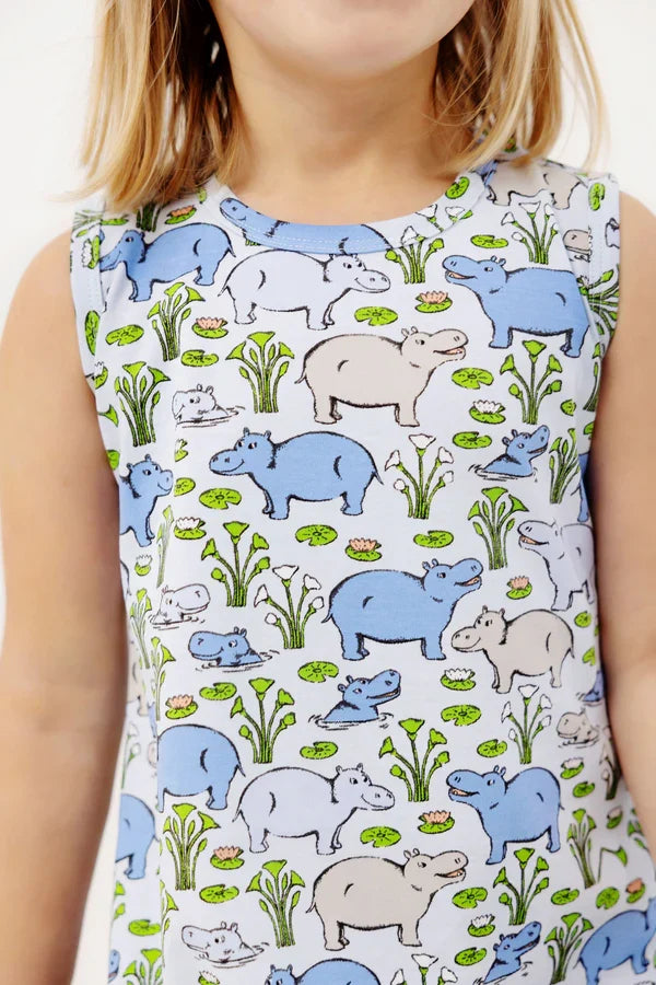Sleeveless Polly Play Dress - Bal Harbour Hippo (Beale Street Blue)