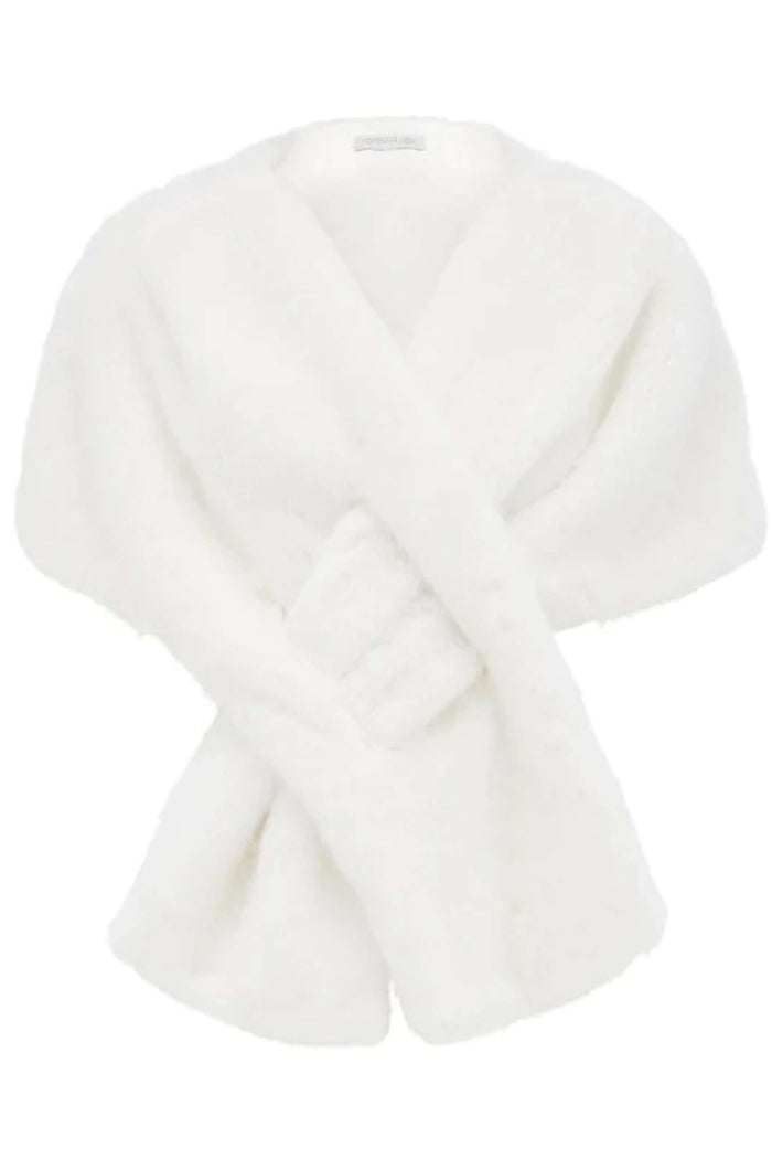 Forever New Sophia Faux Fur Wrap in white colour
