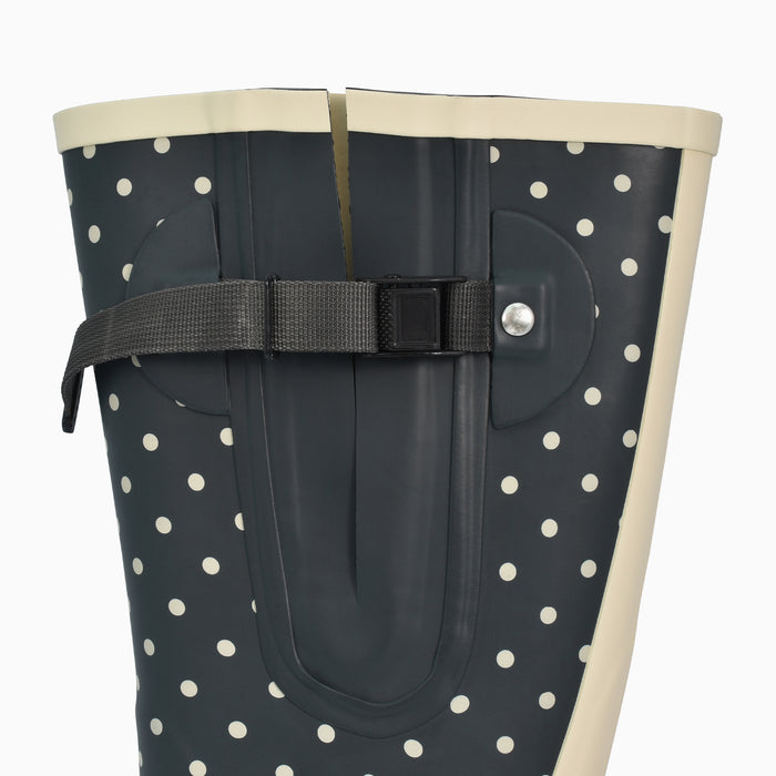 Ladies grey wellies with spots