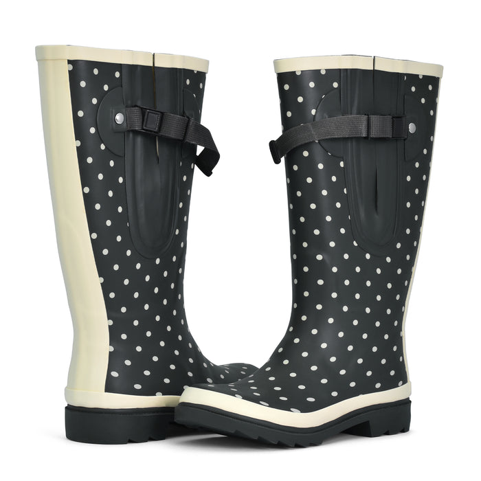 grey wide calf wellies with room for your jeans and socks