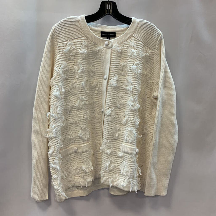 Sweater: Cardigan Knit Fringe Buttons