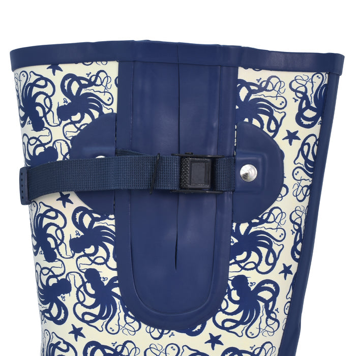 Octopus print wide calf wellies by The Wide Welly Company – waterproof boots for sea life lovers"