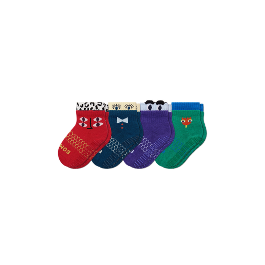 Toddler Eye Spy Gripper Calf Sock 4-Pack