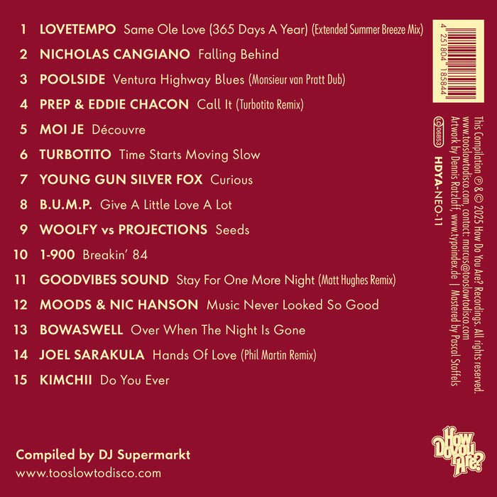 Too Slow To Disco NEO:  THE SUNSET MANIFESTO Volume 2 CD
