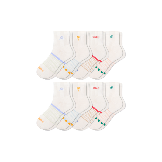 Women's Beach Day Embroidered Quarter Sock 8-Pack