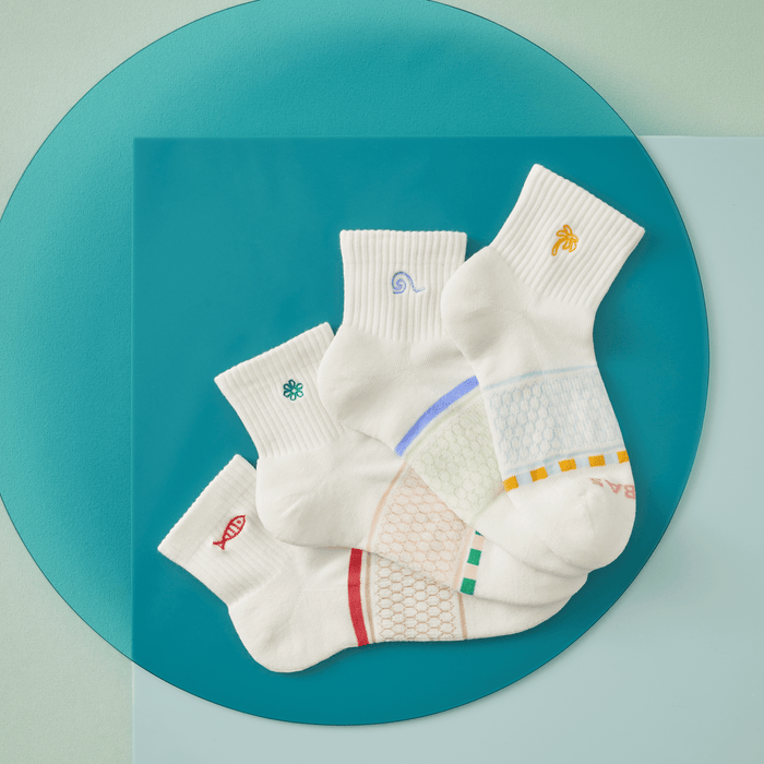 Women's Beach Day Embroidered Quarter Sock 8-Pack