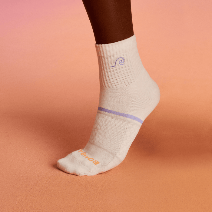 Women's Beach Day Embroidered Quarter Socks