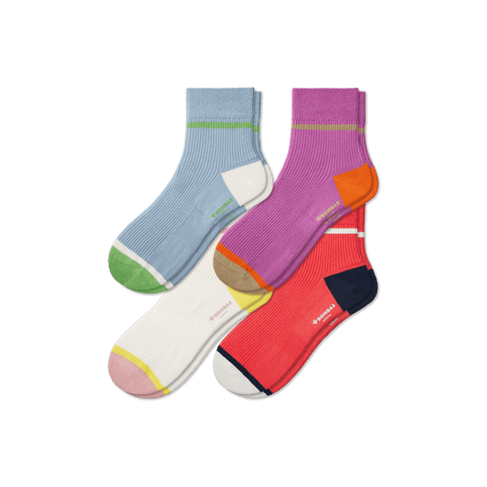 Women's Lightweight Ribbed Quarter Sock 4-Pack
