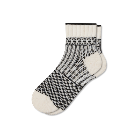 Women's Merino Wool Blend Sweater Quarter Socks