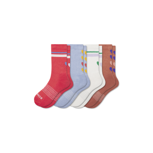 Youth Hearts Calf Sock 4-Pack