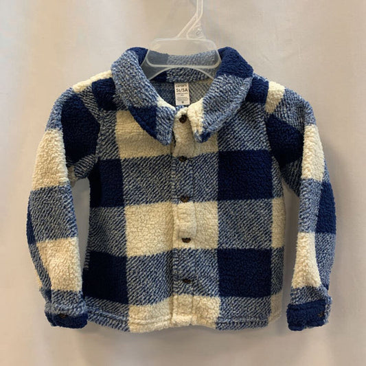 Youth Sherpa Fleece Plaid Button